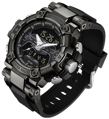 Findtime Digital Watches for Men Tactical Sports 5ATM Waterproof Watch Digital Large Face LED Backlight Wristwatch-3186